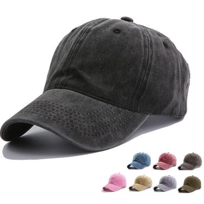 China COMMON Distressed Outdoor Curved Brim Old Soft Top Soft Top Logo Soft Top Peaked Hat Embroidery Flat Brim Hat for sale