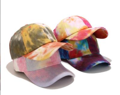 China New JOINT Hat Couple Tie Dye Peaked Hat Fashion Outdoor Hard Top Graffiti Curved Brim Sunshade Truker Hat for sale