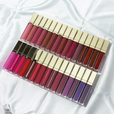 China Vegan Waterproof Cruelty Free Private Label Lip Gloss 30-Color Matte Color Waterproof Non Stick Lipstick Cup Lip Gloss Long Lasting Gold for sale