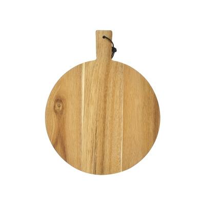 China 12 Inch Acacia Wood Round Wooden Board Sustainable Pizza Cutting Board For Pizza Serving Chopper for sale