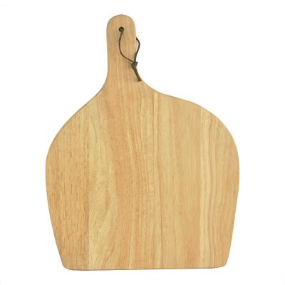 China Sustainable 12 Inch Natural Rubber Wooden Pizza Cutting Board Pizza Skin For Cheese Serving Pizza for sale