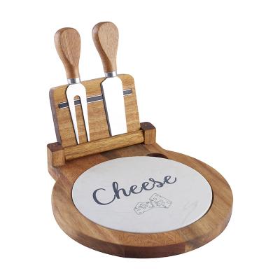 China Sustainable Marble Cheese Board And Knife Set Cheese Knife Set With Board for sale