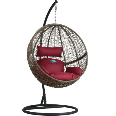 China Super Comfortable Casual Outdoor Hanging Single Chair PE Rattan Wicker Swing Chair for sale