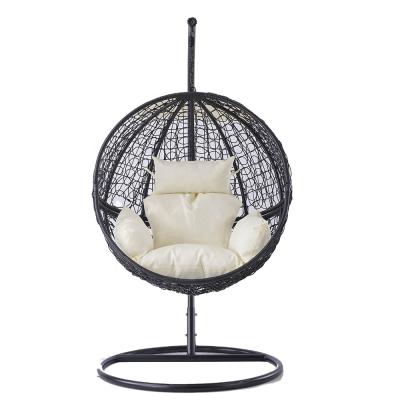 China Super Comfortable Outdoor Outdoor Hanging Wicker Rattan Egg Chair Leisure Patio Swing Chair for sale