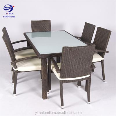 China Waterproof Cheap Wholesale Furniture Wicker Rattan Dining Set for sale