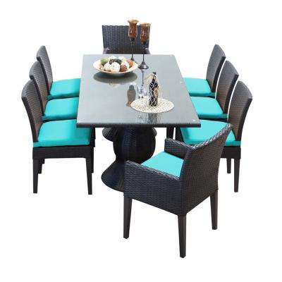 China Outdoor Patio Table Waterproof And Chair Used Rattan Garden Furniture Filipino Wicker Dining Set for sale