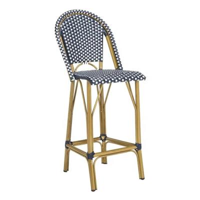 China Popular Weather Outdoor Furniture Bistros Bar Rattan Chair In Aluminum Frame With PE Rattan On Customized Color for sale