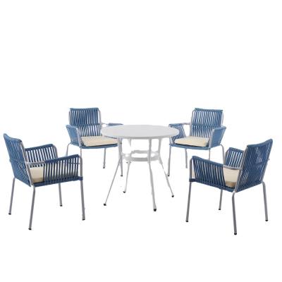 China Latest Leisure Easy Carrying Outdoor Furniture Dining Set Woven Rope Garden Woven Outdoor Furniture for sale