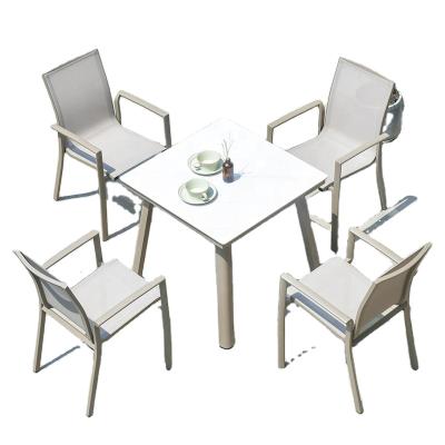 China Eco-friendly\UV Resistant\Water Proof\Weather Resistant Modern Home Garden Villa Patio Garden Restaurant Outdoor Dining Table Furniture Set for sale