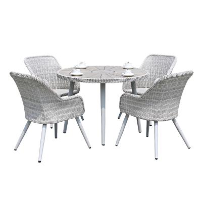 China Weather Resistant Outdoor Garden Rattan Furniture Aluminum Restaurant Chair And Table for sale