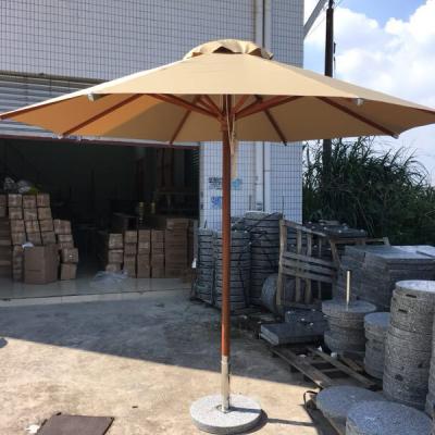 China Outdoor Outdoor 2.7M Wooden Material Umbrella With High Waterproof Fabric Heavy Base for sale