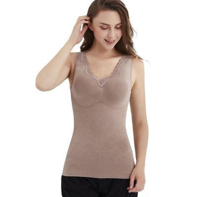 China Antibacterial Women Deep Warmer Sleeveless Padded Thermal Underwear Winter Warm Slim Comfortable Vest for sale