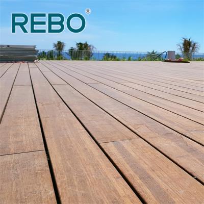 China EUROPEAN REBO Bamboo Waterproof Outdoor Decking Fire Resistant Flooring for sale