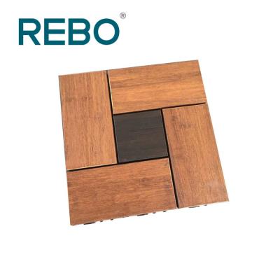 China REBO Modern DIY Brand Bamboo Parquet Decking Building Flooring for sale