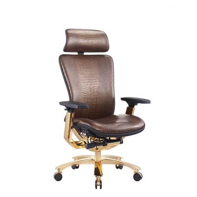 China Ergonomic (Waist) Swivel Boss Chair Comfortable Modern Luxury Leather Adjustable High Office Chair For Boss & CEO & Manager & President for sale