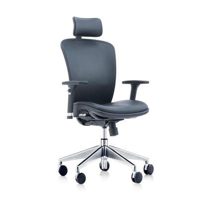 China Adjustable Back Modern High End Black Mid Style PU (Height) Swivel Leather Office Chair For Manager for sale