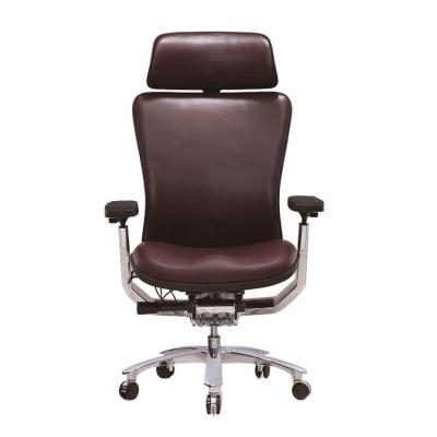 China Brown Tall & Tall Executive Chair Swivel Leather Office Manager Chair Ergonomic Design (Height)Adjustable Factory Directly for sale