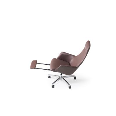 China High End Luxury Home Office Leather (Height) Chair Adjustable With Footrest For Office Furniture for sale