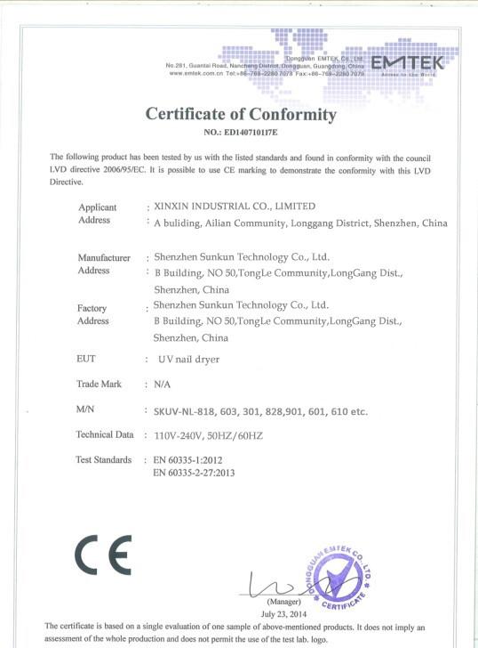 CE - Shenzhen Sunkun Technology Co.,Ltd