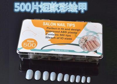 China 500 Pcs 10 Size Nail Beauty Art Nail Tips ABS Box Package Tips for sale