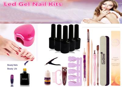 China Soak Off Salon LED Nail Gel Kit Flexible And Rich Color 10ml / Nail Art Sets for sale