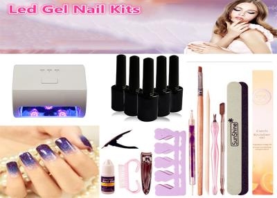 China Fast Drying 9W LED Nail Lamp Kits White Color 6pcs 3 In 1 UV Gel Nail Sets for sale