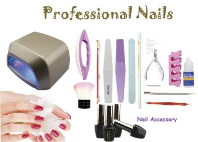 China Gold Color LED Gel Nail Kits For Home / Lamp Timer Setting 30s , 60s , 90s for sale