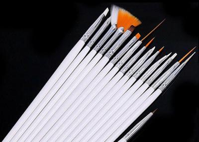 Chine brosses de nettoyage du clou 15pcs avec la poignée épaisse pour la couleur acrylique de blanc d'art à vendre