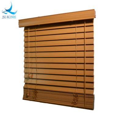 China Double Rope Venetian Faux Roller Control Rope Wooden Venetian Blinds Wooden Color Shapes Blinds for sale