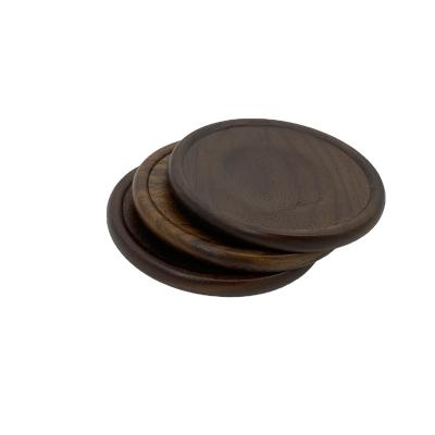 China Wear Resistant And Not Easy To Deform Hot Selling Drinks Beech Wooden Tea Cans Walnut Wooden Coaster For Coffee Cup for sale