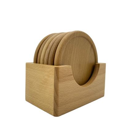 China Wear Resistant and Not Easy to Deform Custom Natural Walnut White Wood Stand Beech Wooden Coaster from China Supplier for sale