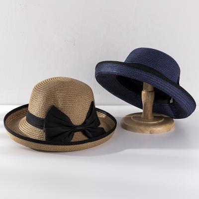 China Air Mesh Ladies Beach Sun Summer Hats With Brim New Straw Hats For Women Floppy Sun Hat for sale