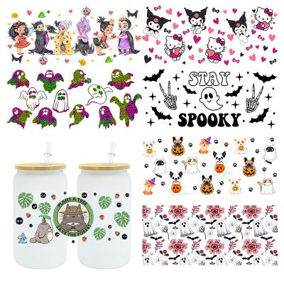 China Durable Factory custom cartoon Uv Dtf cup 16 oz 20 oz transfer cup packaging label design sticker wholesale for sale