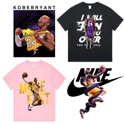 China Washable Custom High Quality Basketball Star Pattern Sticker Custom Heat Transfer T-Shirt Design for sale