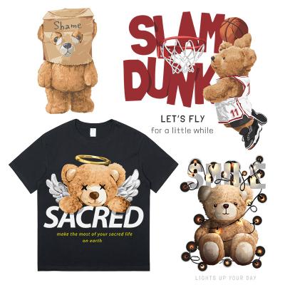 China Durable Customized Cute Bear Design Dtf Heat Transfer Technology Waterproof And Durable for sale