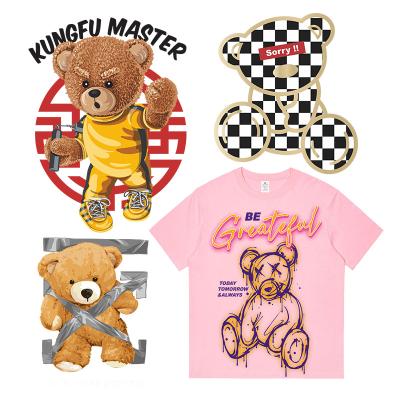 China Durable Factory Custom High Quality Bear Heat Transfer Vinyl Heat Transfer Label Plastisol T-Shirt Heat Transfer Design for sale