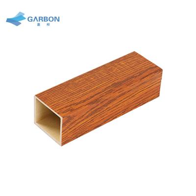 China Modern Exterior Wpc Timber Tube Pe Wood Plastic Composite Decoration Timber Plastic Square Hollow Tube for sale