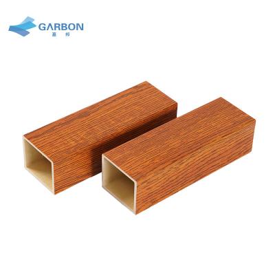 China Modern Professional Manufacturer WPC Wood And Square Timber Plastic Composite Tube For Interior Decorative for sale