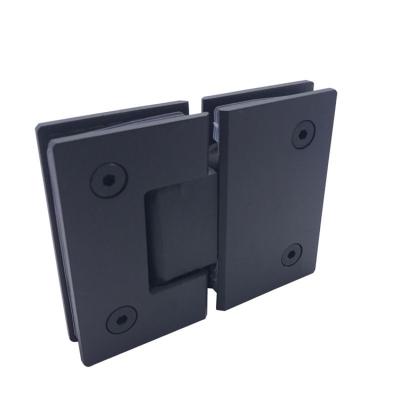 China High quality black matte color modern double side 180 degree shower hinge glass to glass door hinge for sale