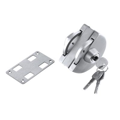 China Factory Price Modern Frameless Glass Satin or Mirror Stainless Steel Sliding Door Key Lock for sale