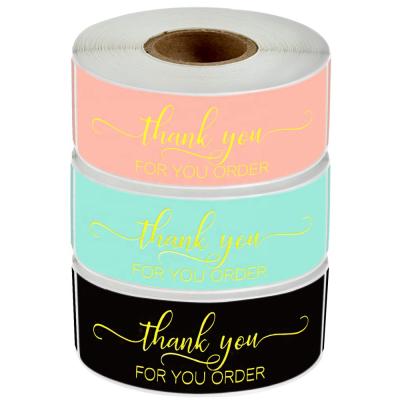 China 120pcs/Roll Eco-Friendly Thank You Stickers Stikers Roll Adhesive Labels For Packaging Sticker Business Tanning Decoration Brands 2.5*7.5cm for sale