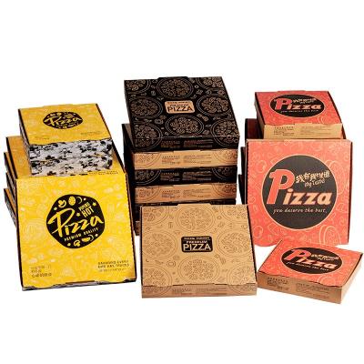 China Recyclable Custom Printing Logo Pizza Packaging Box Food Grade Take Away Disposable Pizza Box Pizza Paper Box Corrugated Cardboard for sale