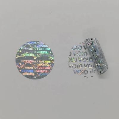 China Tamper Proof Transparent Labels Logo Laser Security Serial Number Warranty Vacuum Silver Holographic Label Stickers Custom Sticker for sale