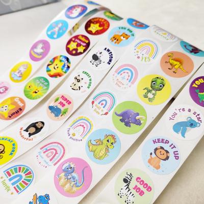 China Eco-friendly custom cartoon cute anime stickers roll up stickers self-adhesive motivational deco stationary stickers packaging labels tag for sale