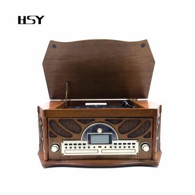 China Bluetooth  new coming nostalgic design LP turntable phonograph cd usb player vinyl record for sale