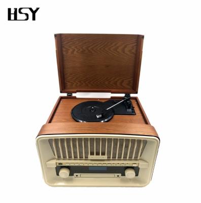 China Antique 3 Speed ​​Turntable Phonograph Vinyl Turntable Player With FMAM Radio Cassettes CD USB MP3 Player for sale