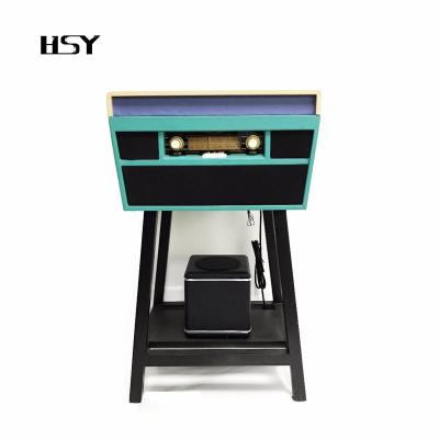 China Retro Factory OEM Phono Record Player Radio Color Blocking Turntable Vintage CD Player for sale