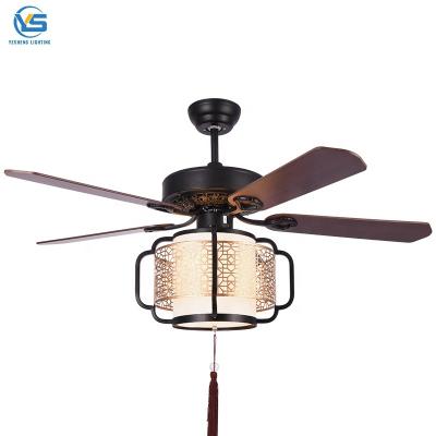 China 52 Inch High Quality Antique Ceiling Fan Wood Blade Ceiling Fan Light Solid Wood en venta