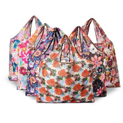 China Eco - Friendly Custom Printing Nylon Folding Tote Shopping Handbags Nylon Carry Bag for sale