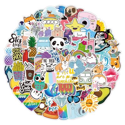 China 100pcs Waterproof+Eco-friendly Sticker Vinyl Skateboard Guitar Travel Case Door Sticker Cool Random Stickers for sale